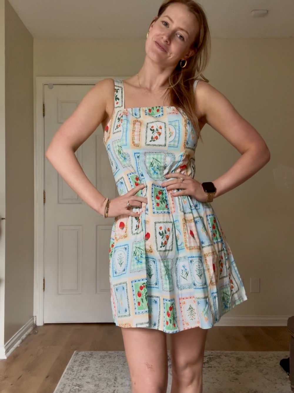 Nordstrom rack Hunter dress flower stamp print pleated mini dress - Picture 5 of 7